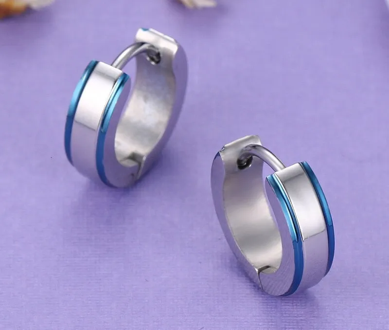 Stainless Steel Hoop Earrings for Women Men