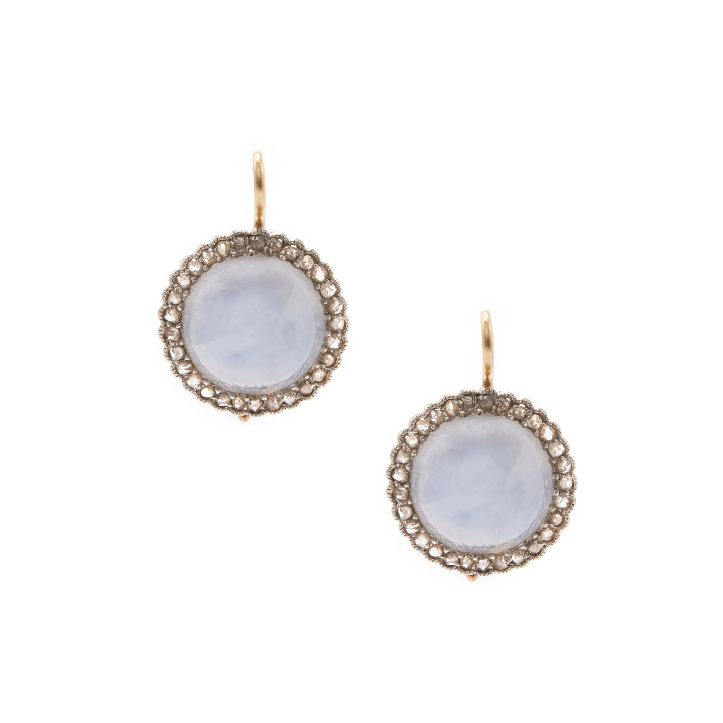 Star Sapphire Diamond Halo Earrings