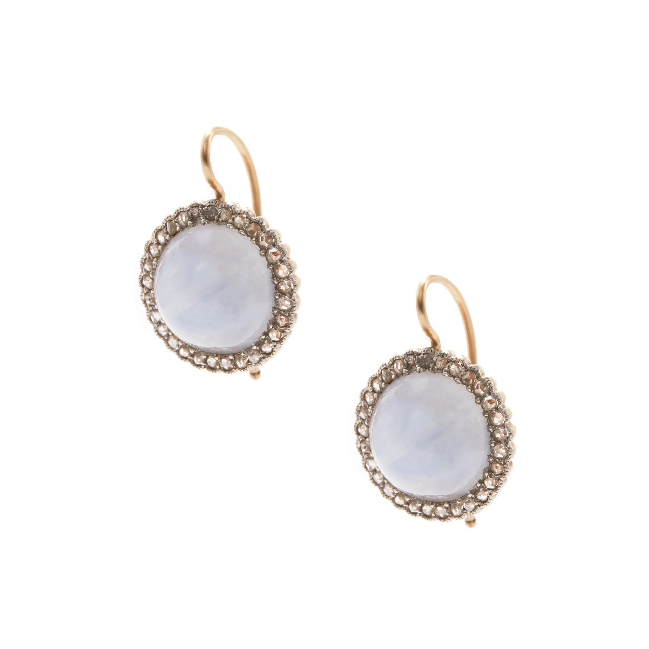 Star Sapphire Diamond Halo Earrings
