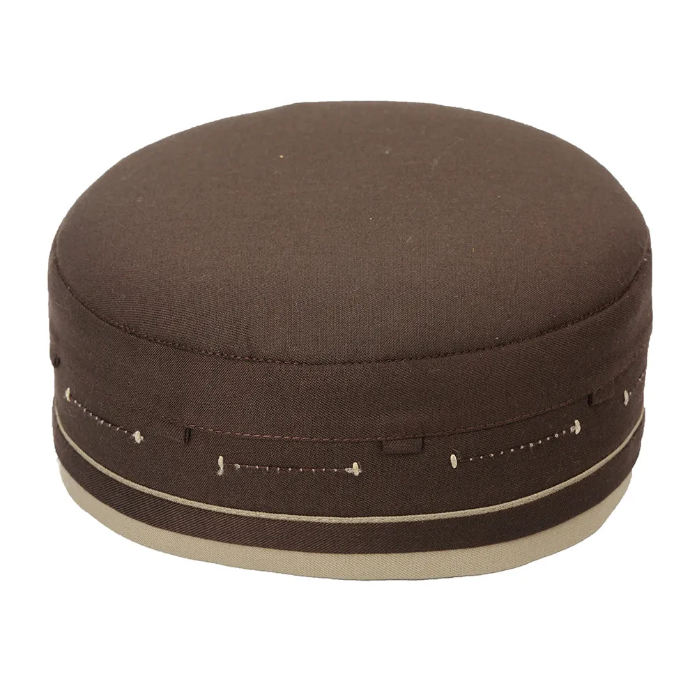 Zuhd Dark Brown & Beige Soft Sunnah Cap